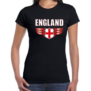 England landen t-shirt Engeland zwart voor dames - Engeland supporter shirt / kleding - EK / WK voetbal