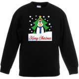 Zwarte kersttrui pinguin voor kerstboom voor jongens en meisjes - Kerstruien kind