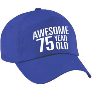 Awesome 75 year old verjaardag pet / cap blauw voor dames en heren - baseball cap - verjaardags cadeau - petten / caps