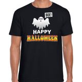 Spook / happy halloween verkleed t-shirt zwart voor heren - horror shirt / kleding / kostuum