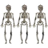 Halloween/horror thema hang decoraties - 3x - skeletten - in vergane staat - 30 cm