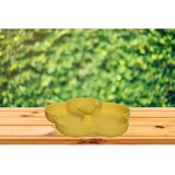 Decoris Vogelbad - bamboe hout - geel - 23 cm - voederbak - drinkschaal