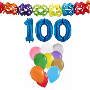Folat Verjaardag versiering - 100 jaar - slingers/ballonnen