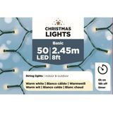 Groene kerstkrans/dennenkrans/deurkrans 50 cm inclusief warm witte verlichting