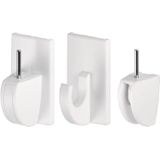 4x stuks Tesa gordijnrailhaken Powerstrips - Ophanghaken/ophanghaakjes - gordijnrails/gordijnroede ophangen