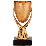 Luxe trofee/prijs bekers - set van 3x - brons/goud/zilver - metaal - 15 x 6,8 cm