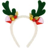 Christmas Decoration kerst diadeem/haarband - 2x - rendier gewei - groen