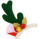 Christmas Decoration kerst diadeem/haarband - 2x - rendier gewei - groen