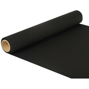 Duni tafelloper - papier - zwart - 480 x 40 cm - Tafellopers/placemats