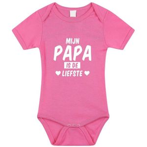 Mijn papa is de liefste tekst baby rompertje roze meisjes - Kraamcadeau - Babykleding
