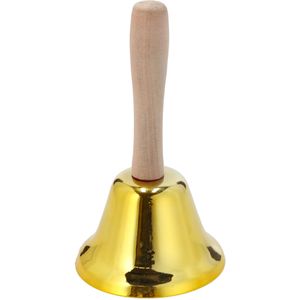Tafelbel/handbel goud 12 cm  - butler bel / kerstman bel