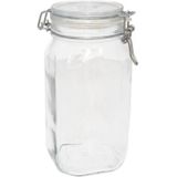 Weckpot/inmaakpot/voorraadpot - glas - 1,5 liter - met beugelsluiting - voedsel/keuken - Voorraadpotten