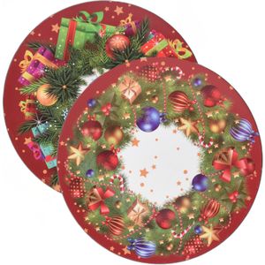 Christmas Decoration kerstdiner onderborden -6x - 33 cm -kunststof - kerst thema