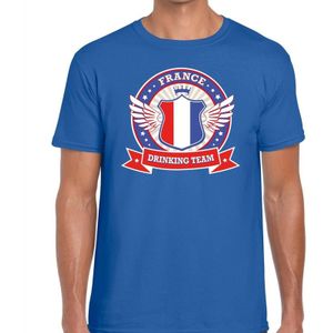 Blauw France drinking team t-shirt blauw heren -  Frankrijk kleding