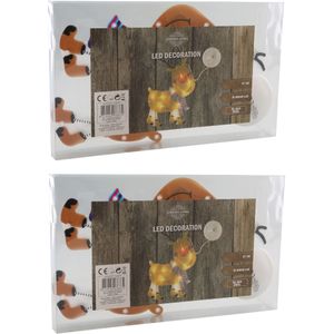 2x stuks verlichte rendieren met zuignappen 27 cm raamdecoratie/raamversiering - kerstversiering