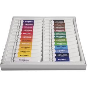 Aquarelverf/waterverf schilder setje 24 kleuren tubes 12 ml - Hobby/knutselmateriaal creatief