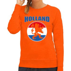 Oranje fan sweater voor dames - Holland met oranje leeuw - Nederland supporter - EK/ WK trui / outfit XS