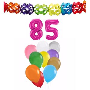 Folat Verjaardag versiering - 85 jaar - slingers/ballonnen
