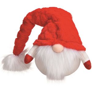 Puche knuffel gnome/kabouter - 25 cm - rood - kerstman pop - figuur