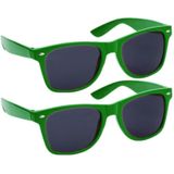 Hippe party - zonnebrillen - groen - 2 stuks - carnaval/verkleed