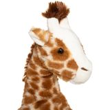 Atmosphera Knuffeldier Giraffe Carmen - zachte pluche stof - wilde dieren knuffels - bruin - 32 cm