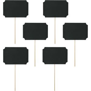 PartyDeco foto prop set beschrijfbaar - Bruiloft - zwart - set 12x stuks - 11 x 8 cm