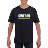 Zwart Zweden supporter t-shirt voor heren - Zweedse vlag shirts