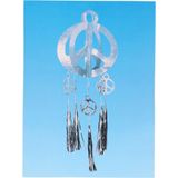 Set van 4x stuks peace teken hangdecoratie jaren 60 Hippie feest thema van 80 cm - Feestartikelen/versiering