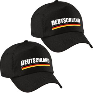 2x stuks Deutschland landen pet zwart volwassenen - Duitsland baseball caps
