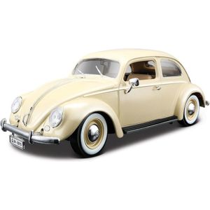 Modelauto Volkswagen Kever creme 1955 1:18 - speelgoed auto schaalmodel