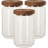 Set van 5x stuks glazen luxe keuken voorraadpot/voorraadbus 700 ml- Voorraadbussen met luchtdichte deksel - Afmeting: 9 x 15 cm