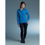 Leon &amp; Soda Casual promo overhemd voor dames - blauw - lange mouwen - katoen/polyester