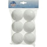 Pakket van 24x stuks deco sneeuwballen diverse formaten - 4 tot 10 cm - Winter sneeuw landschap onderdelen