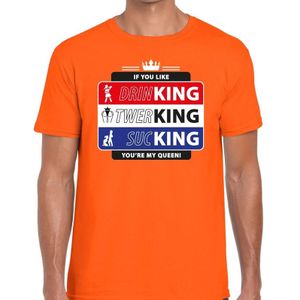 Oranje Kingsday If you like - T-shirt voor heren - Koningsdag kleding