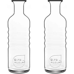 4x Glazen water karaffen van 750 ml Optima- Sapkannen/waterkannen/schenkkannen