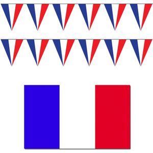 Frankrijk vlaggen versiering set binnen/buiten 3-delig - Landen decoraties voor fans/supporters