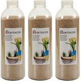 3x pakjes hobby/decoratiezand naturel bruin 1,5 kg - Aquarium bodembedekking