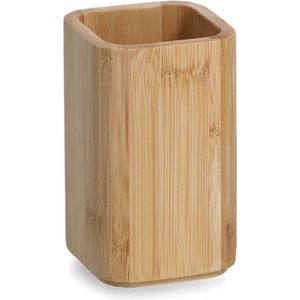 Zeller tandenborstelhouder - bamboe hout - 7 x 11 cm