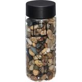 Kleine decoratie/hobby stenen bruin - 2x potjes - 750 gram - Aquarium en vazen vulling