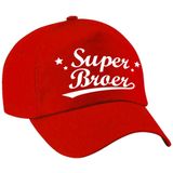 Super broer cadeau pet / baseball cap rood voor heren - kado voor broers