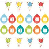 Haza - Verjaardag  1 jaar feestartikelen pakket vlaggetjes/ballonnen