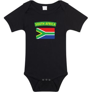 South-Africa baby rompertje met vlag zwart jongens en meisjes - Kraamcadeau - Babykleding - Zuid-Afrika landen romper