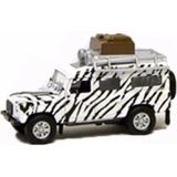 Speelgoed auto witte safari Land Rover 14 x 5 x 8 cm - Speelgoedauto schaalmodellen