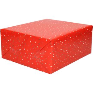 2x Rollen Inpakpapier/cadeaupapier rood met gekleurde druppels print 200 x 70 cm - Cadeauverpakking kadopapier