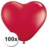 Hartjes ballonnen rood 15 cm 100 stuks