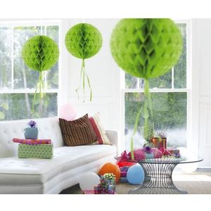 6x stuks Decoratie bol lime groen van 30 cm - groene feestartikelen en party versieringen