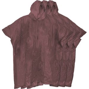 Benson Regenponcho met capuchon - 4x - bruin - herbruikbaar - PVC