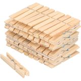 150x Wasknijpers naturel van hout - Huishouding - De was doen - Was ophangen - Wasknijpers/wasgoedknijpers/knijpers hout