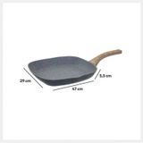 5Five grillpan/koekenpan - aluminium - geschikt voor alle warmtebronnen - 29 x 47 x 5.5 cm