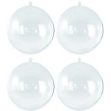 20x Transparante hobby/DIY kerstballen 6 cm - Knutselen - Kerstballen maken hobby materiaal/basis materialen